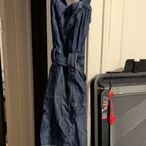 7 For All Mankind Strapless Denim Dress